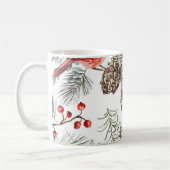 Kardinal Birds Weihnachten Vintages Muster Kaffeetasse (Links)