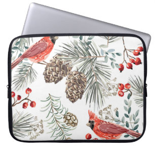 Kardinal Birds Weihnachten Vintages Muster Laptopschutzhülle