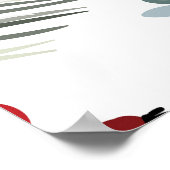 Kardinal Birds Weihnachten Vintages Muster Poster (Ecke)