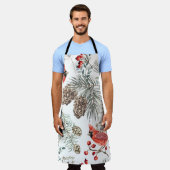 Kardinal Birds Weihnachten Vintages Muster Schürze (Getragen)