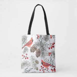 Kardinal Birds Weihnachten Vintages Muster Tasche