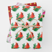 Kardinal Birnen, Peony Blume & Golden Confetti Geschenkpapier Set (Beispiel)