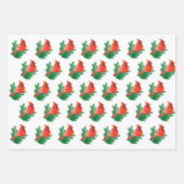 Kardinal Birnen, Peony Blume & Golden Confetti Geschenkpapier Set (Vorderseite)