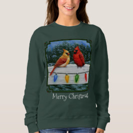 Kardinal Birnen und Weihnachtsleuchten Sweatshirt