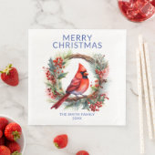 Kardinal Blue Christmas Party Serviette (Beispiel)