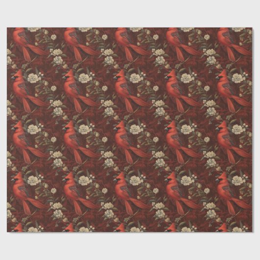 Kardinal Blumenpapier Geschenkpapier (Flach)