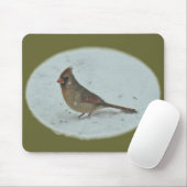 Kardinal (Cardinalis cardinalis) Weibliche Songbir Mousepad (Mit Mouse)