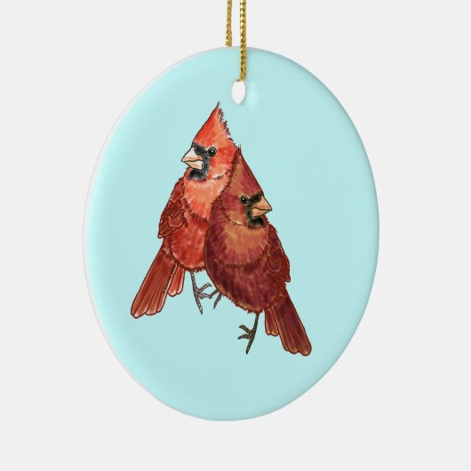 Kardinal Couple Keramik Ornament (Rechts)
