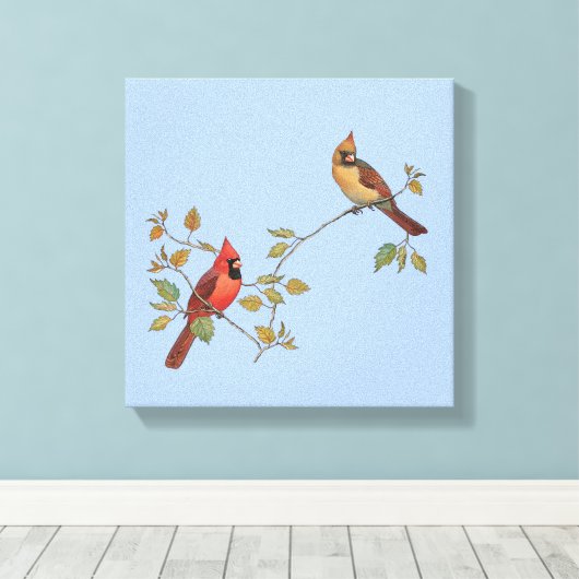 Kardinal Couple Leinwanddruck (Insitu (Holzboden))