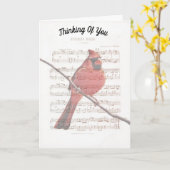 Kardinal-Denken Sie an Ihre Note Card Karte (Gelbe Blume)