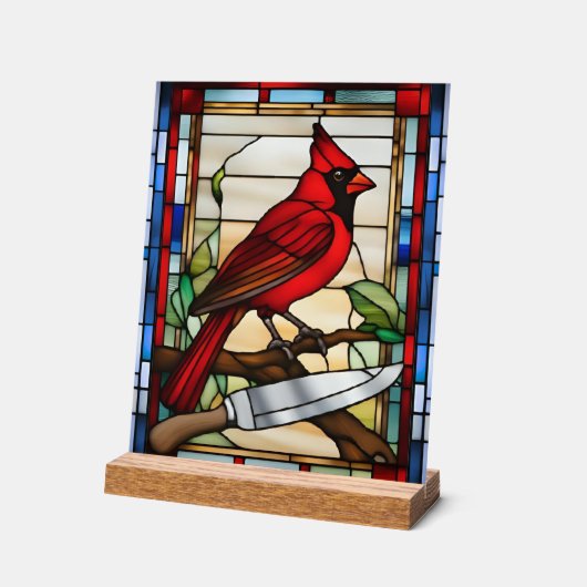 Kardinal des Inspiriert festgehaltenen Glases Acrylschild (Winkel)