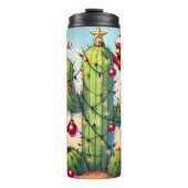 Kardinal, die einen Kaktus dekorieren Thermosbecher (Vorderseite)