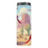 Kardinal, die einen Kaktus dekorieren Thermosbecher (Rückseite)