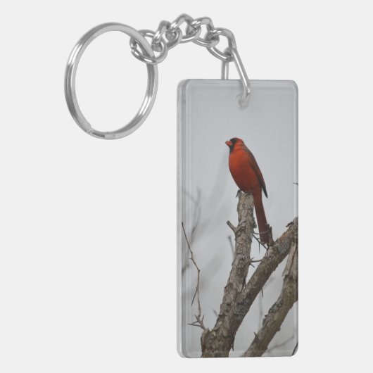 Kardinal einen Baum oben. Schlüsselanhänger (Vorderseite links)