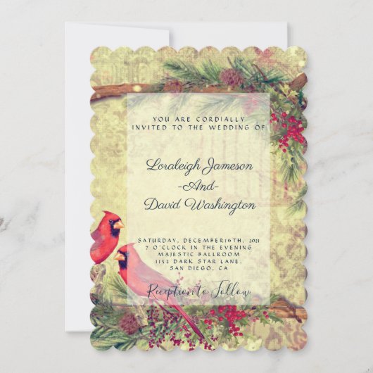 Kardinal Einladung zur Hochzeit (Vorderseite)