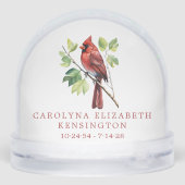 Kardinal Elegantes Memorial Foto Tribute Schneekugeln (Rückseite)