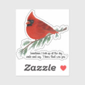 Kardinal-Erinnerung für Vinyl-Aufkleber nach Maß Aufkleber (Blatt)