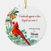 Kardinal Erinnerung Halten Sie Personalisiertes Fo Keramik Ornament (Vorne)