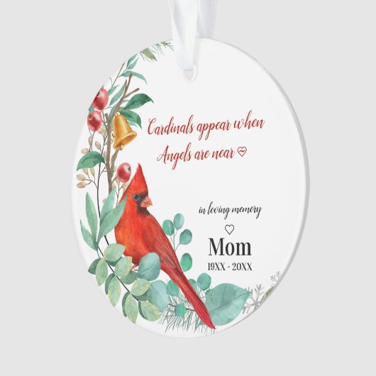 Kardinal Erinnerung Halten Sie Personalisiertes Fo Ornament (Vorderseite)