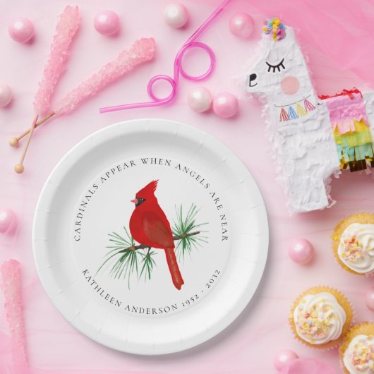 Kardinal Erinnerung Tribut Pappteller (Party)