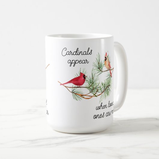 Kardinal erscheinen, wenn die Angehörigen nahe sin Kaffeetasse (VorderseiteRechts)