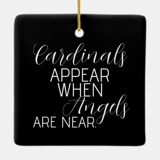 Kardinal erscheinen, wenn Engel in der Nähe sind Keramikornament (Rückseite)