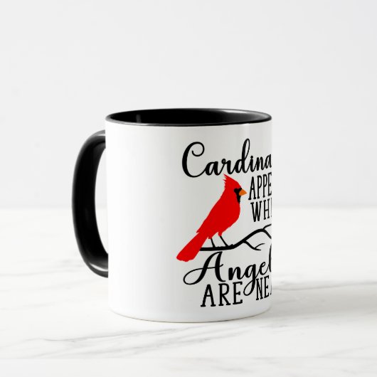 Kardinal erscheinen, wenn Engel in der Nähe sind Tasse (Vorderseite Links)