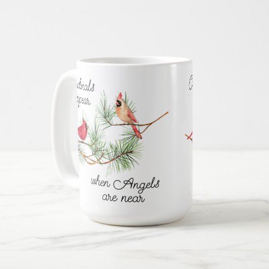 Kardinal erscheinen, wenn Engel nahe sind Kaffeetasse (Vorderseite Links)