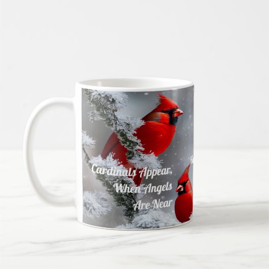 Kardinal erscheint Engel in der Nähe des Gedenkens Kaffeetasse (Links)