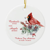Kardinal Eukalyptus Berries Foto in der Erinnerung Keramik Ornament (Vorne)