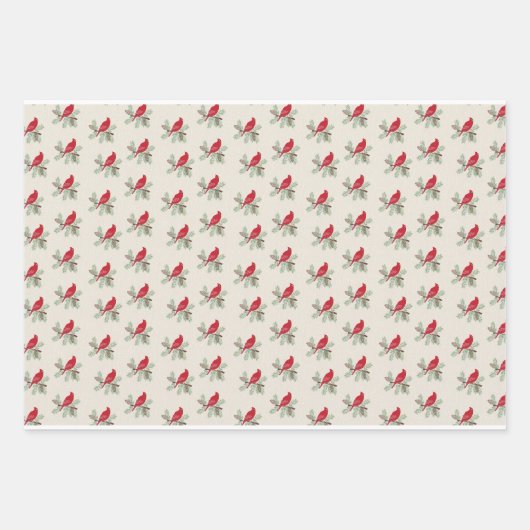 Kardinal-Feier: Festes Wrapping Paper Geschenkpapier Set (Vorderseite 3)