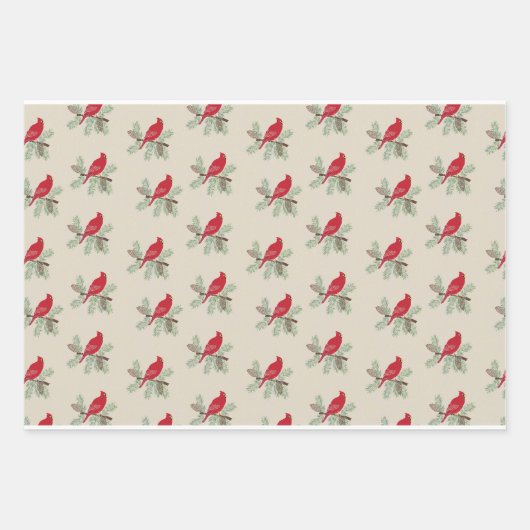 Kardinal-Feier: Festes Wrapping Paper Geschenkpapier Set (Vorderseite 2)