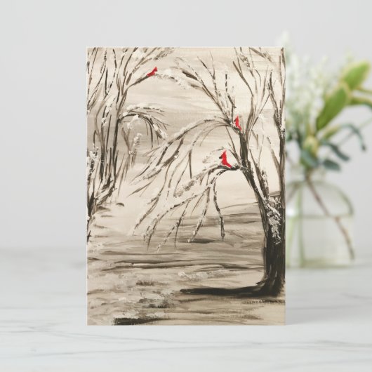 Kardinal Feiertagskarte (Stehend Vorderseite)