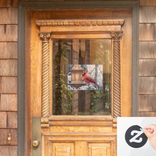 Kardinal Fensteraufkleber (Haustür)