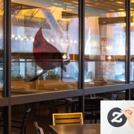 Kardinal-Fensterdekor Fensteraufkleber (Restaurantfenster)