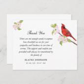 Kardinal Floral Beerdigung Beileid Vielen Dank Dankeskarte (Vorne/Hinten)