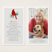 Kardinal Foto Beerdigung Gefallen Gedenkkarte (Vorne & Hinten)