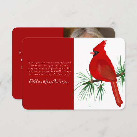 Kardinal Foto Gedenkfeier Dankeskarte (Vorne/Hinten)