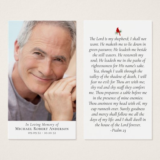 Kardinal-Foto-Gedenkkarte (Vorne & Hinten)