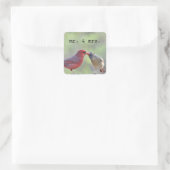 Kardinal Foto Quadratischer Aufkleber (Tasche)