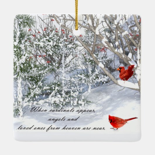 Kardinal From Heaven Keramikornament (Rückseite)