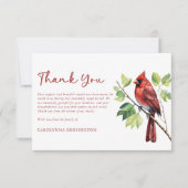 Kardinal Funeral Memorial Foto Vielen Dank Dankeskarte (Vorderseite)