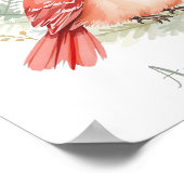 Kardinal für benutzerdefinierte Aquarellfarben Woo Poster (Ecke)