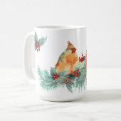 Kardinal für Winterwatercolor mit Holly Kaffeetasse (Vorderseite Links)