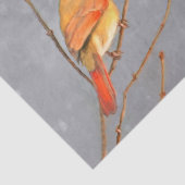 Kardinal für Zweigstellengemälde - Original Vogelk Seidenpapier (Ausschnitt)