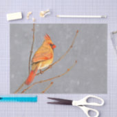 Kardinal für Zweigstellengemälde - Original Vogelk Seidenpapier (Handwerk)