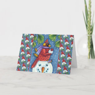 KARDINAL GARANTIERT SNOWMAN, NIEDLICHE CHRISTMAS R FEIERTAGSKARTE