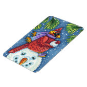 KARDINAL GARANTIERT SNOWMAN, NIEDLICHE CHRISTMAS R MAGNET (Linke Seite)