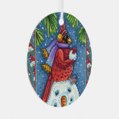 KARDINAL GARANTIERT SNOWMAN, NIEDLICHE CHRISTMAS R ORNAMENT AUS METALL (Vorderseite Rechts)