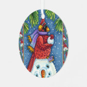 KARDINAL GARANTIERT SNOWMAN, NIEDLICHE CHRISTMAS R ORNAMENT AUS METALL (Vorderseite links)